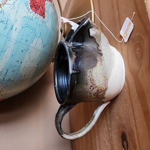 Artisan Pottery drip glaze tea mug with teabag holder